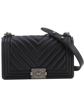 Chanel Boy 25 Chain Shoulder Calf Black